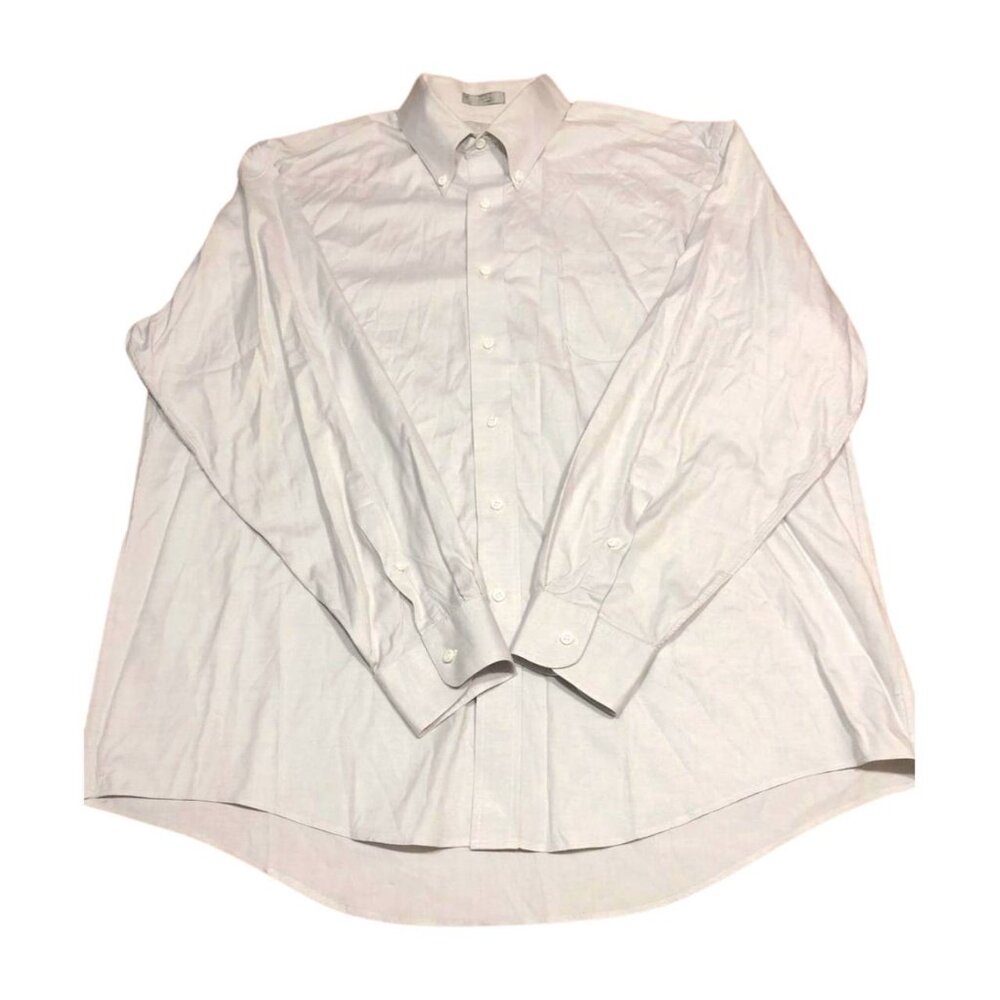 Stafford Executive Men's Shirt 17.5 36 Gray Long Sleeve Stripe Button Up
